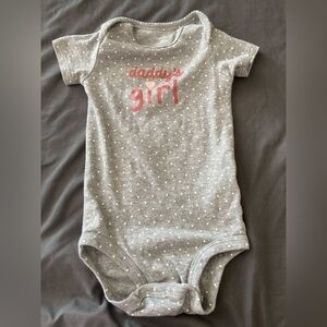 Carters Gray Polka Dot Onesie - Daddy's Girl